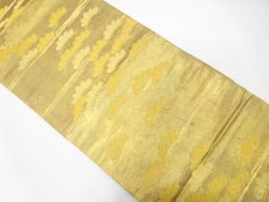 アンティーク　引箔　霞に笠松模様織り出し袋帯（材料）